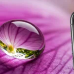 Detalhe em close de superfície texturizada fotografado com celular