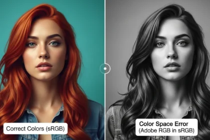Comparação visual entre dois perfis de cor aplicados à mesma imagem fotográfica